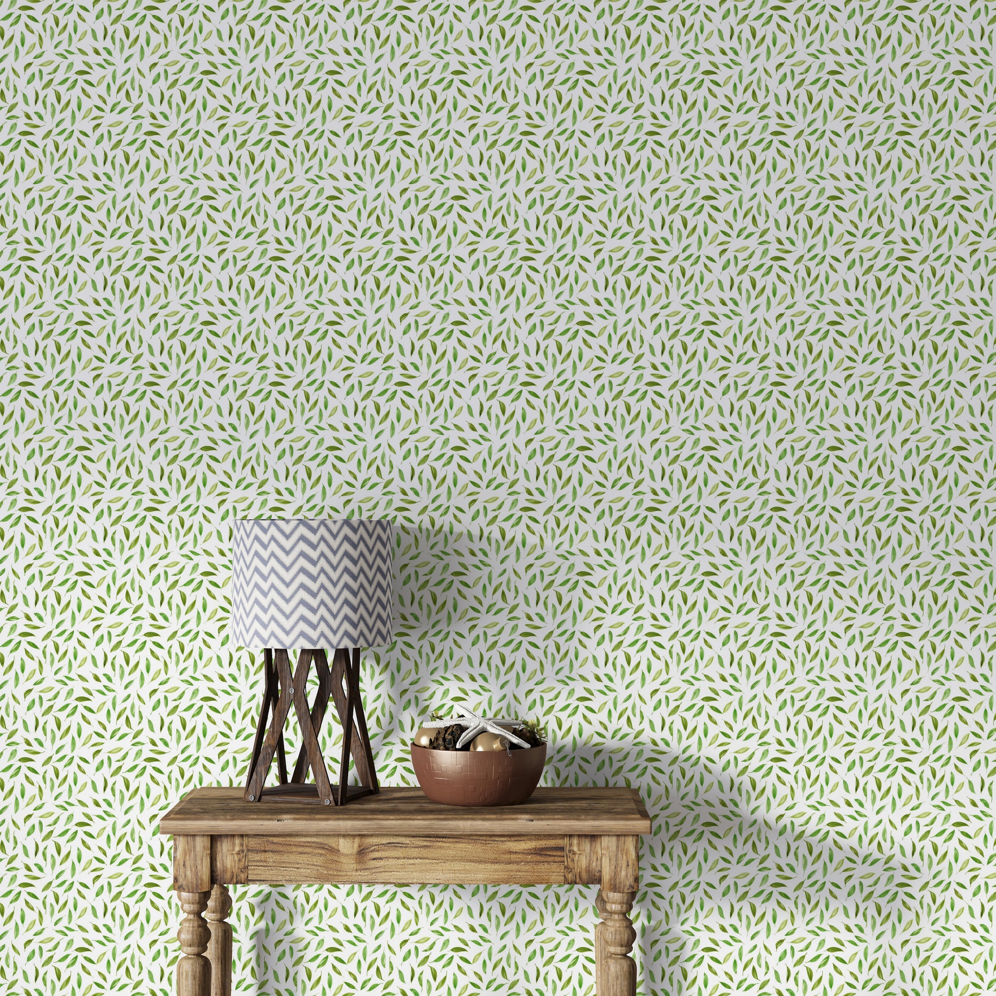 Delicate leaf pattern wallpaper for spring interiors

