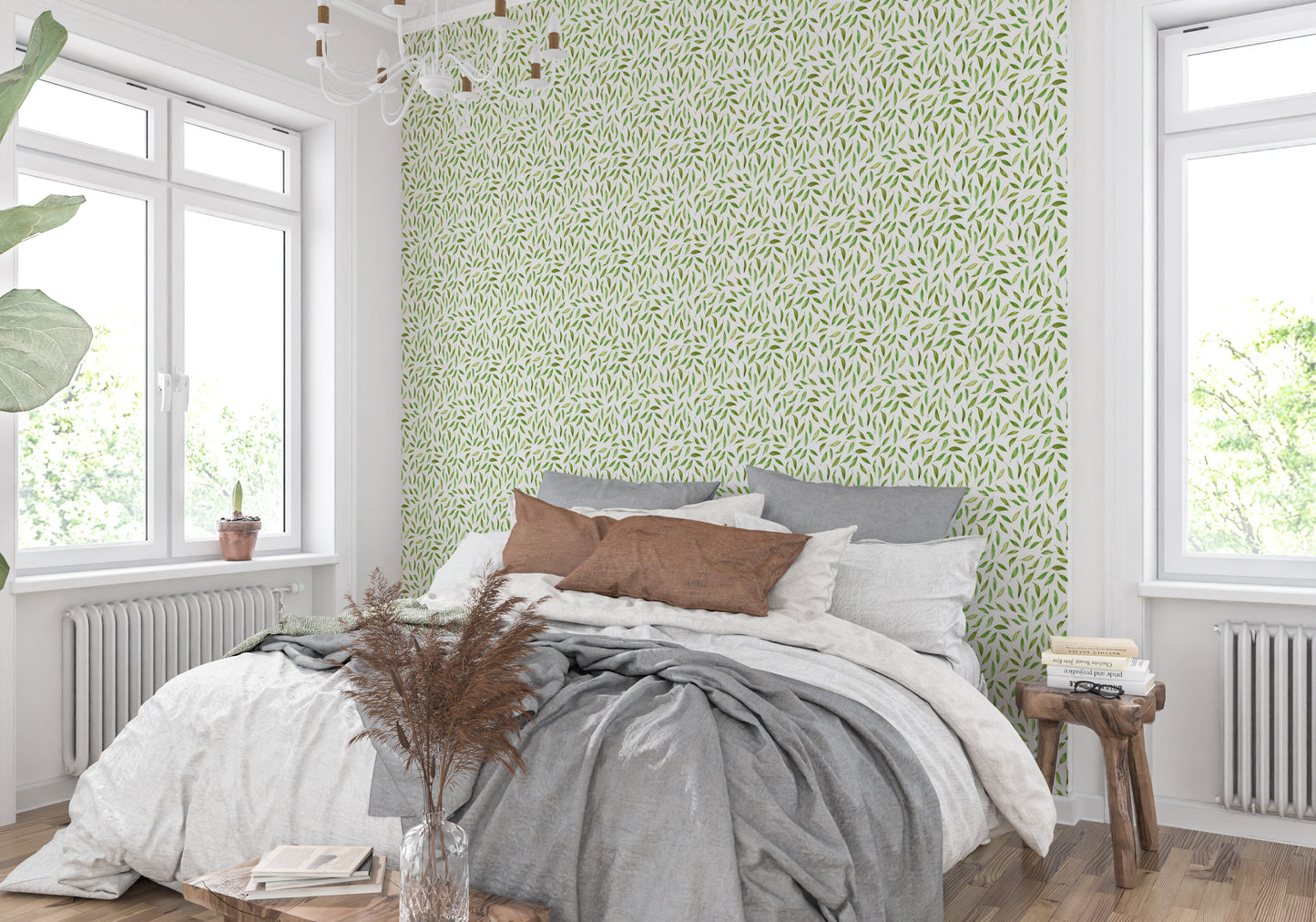 Springtime wallpaper with soft botanical flow

