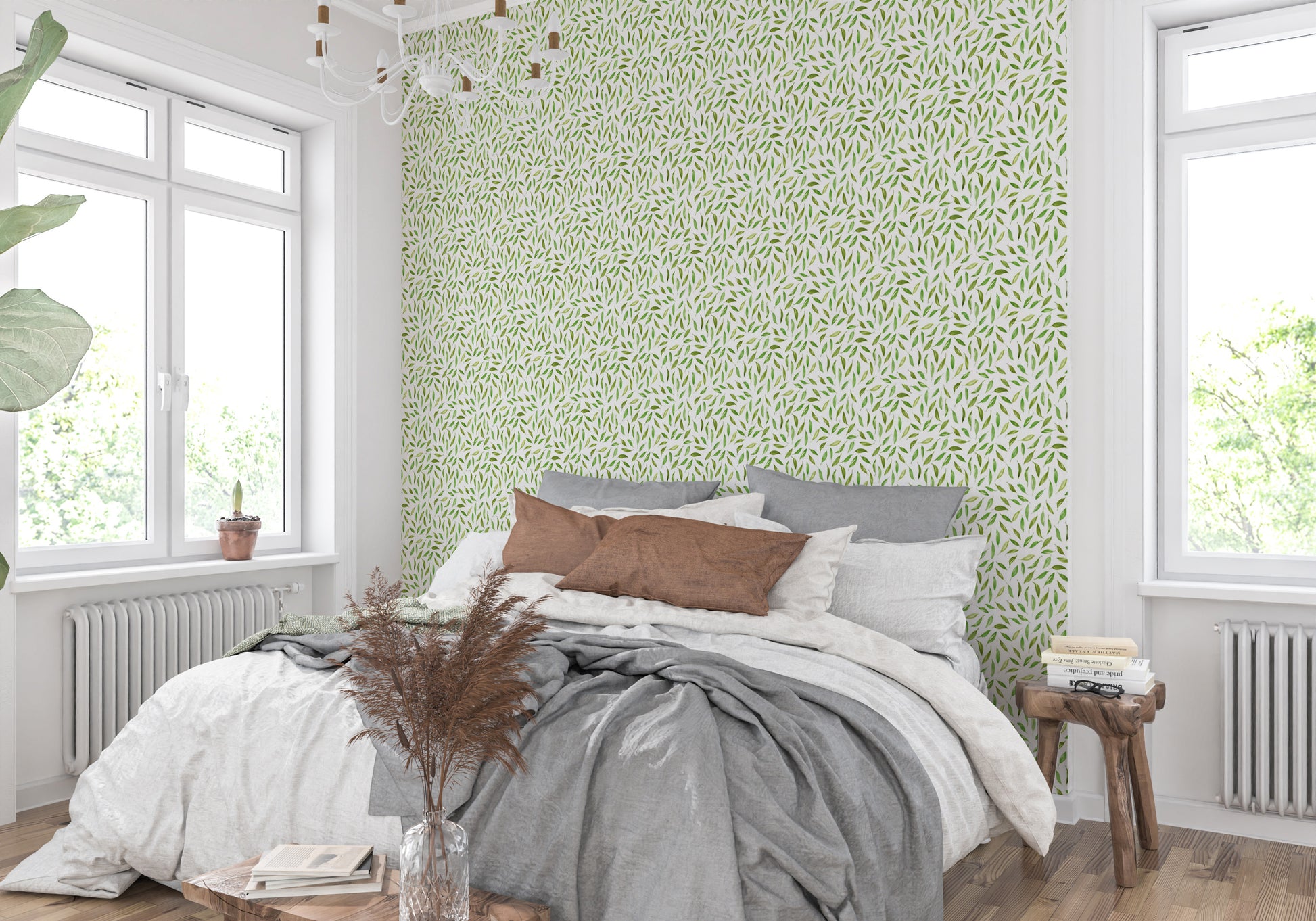 Springtime wallpaper with soft botanical flow

