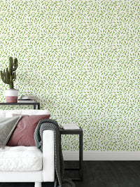 Airy leaf wallpaper for spring-themed room décor

