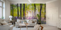 The mural has a soft, graceful feel.

