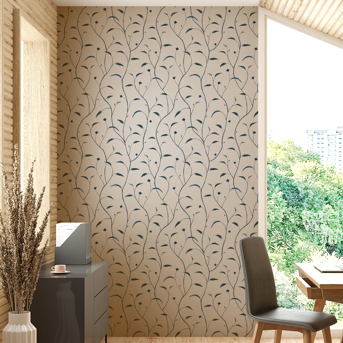 Sprout & Vine wallpaper in hallway space

