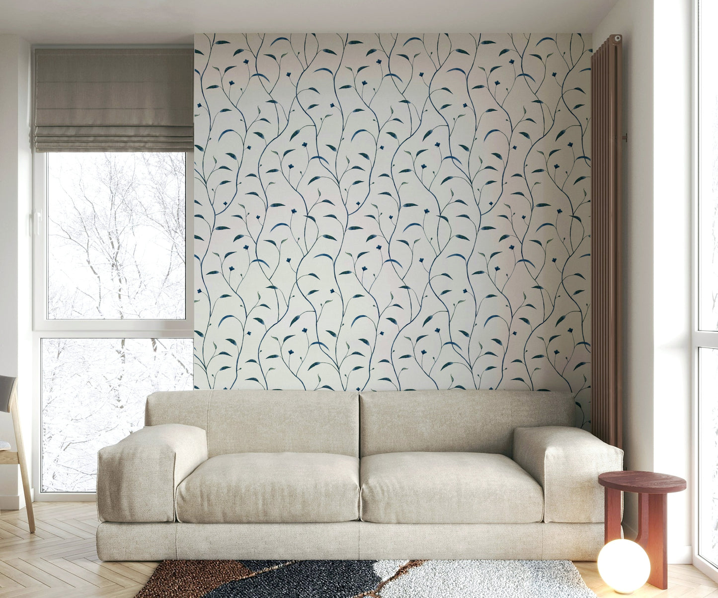 Calm vine wallpaper for restful interiors

