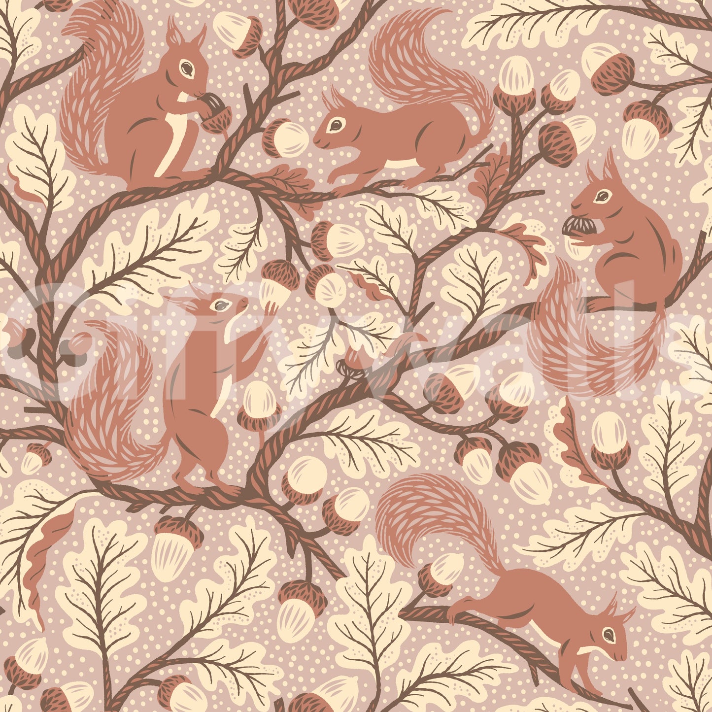 Squirrels in Oak tree Wallpaper⁠