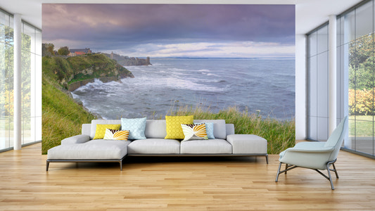 A calm and serene wall covering.

