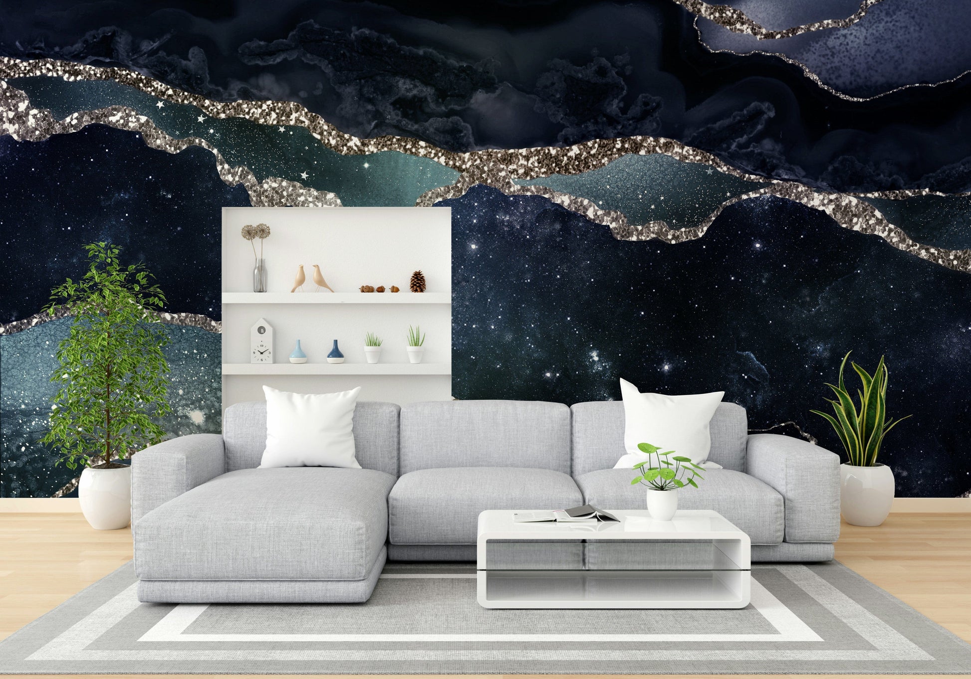 The wallpaper is perfect for an accent wall.

