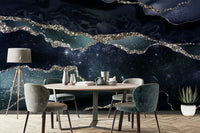 The mural has a modern, chic feel.

