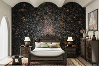 The image shows a peaceful, otherworldly scene with celestial elements.

