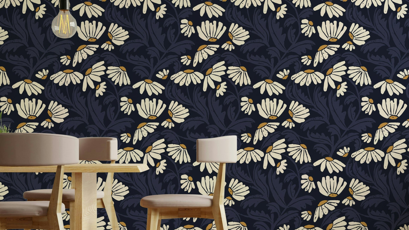 Soft daisy floral wall mural

