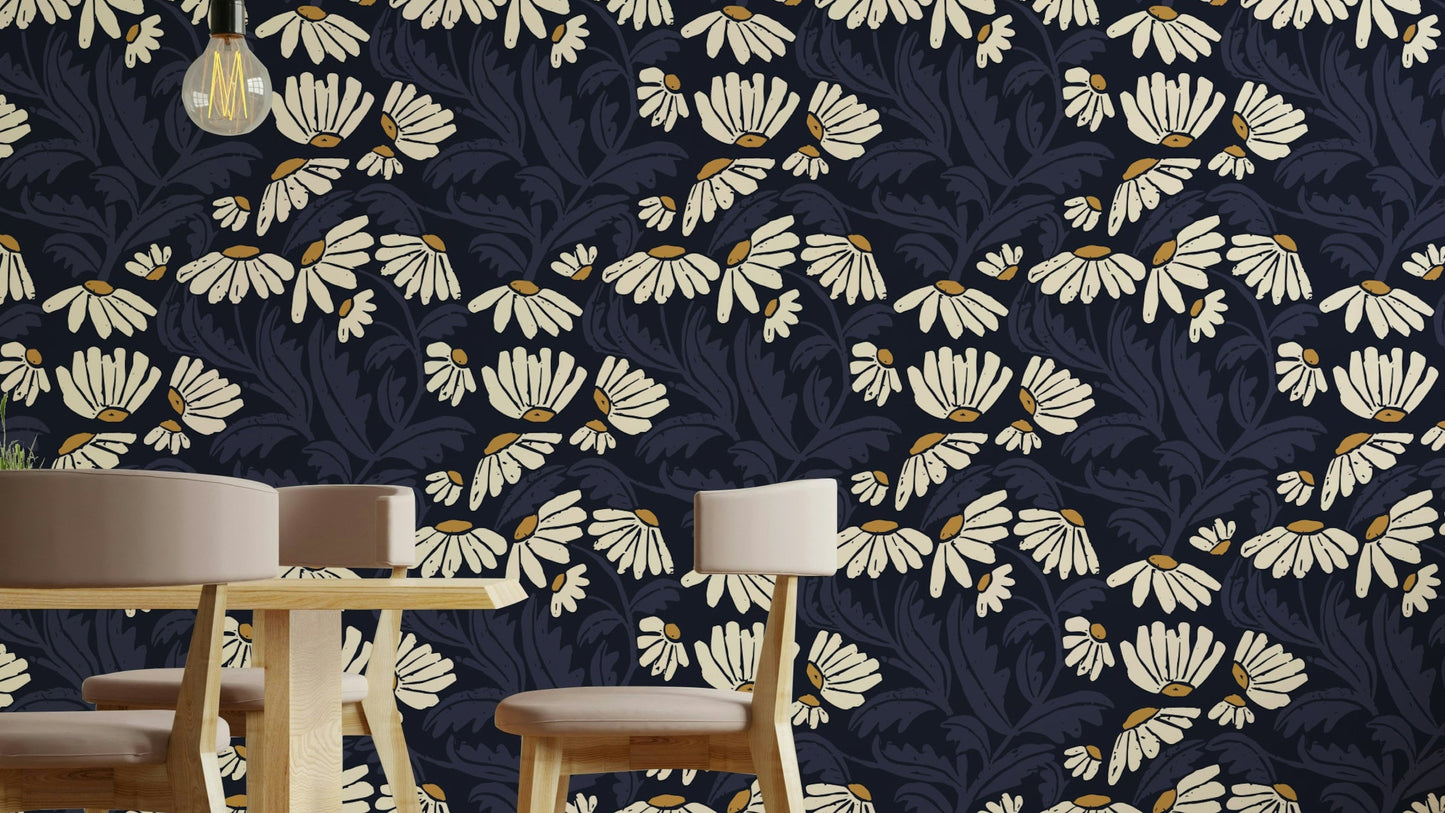 Soft daisy floral wall mural

