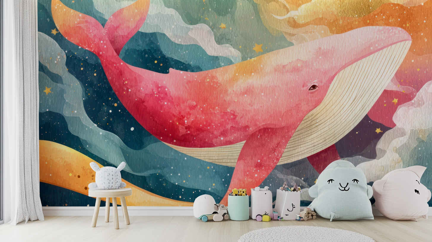 Calm blue ocean mural

