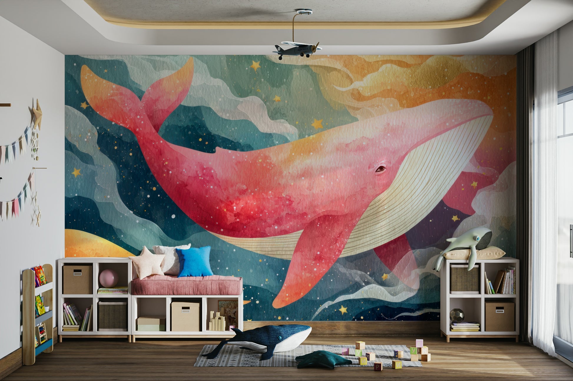 Whale night sky wallpaper

