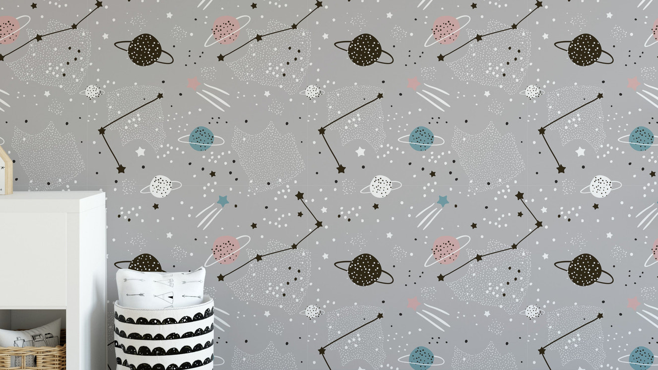 Cosmic Stars and Planets Wallpaper design

