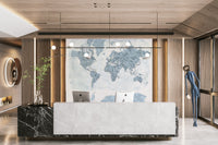 Steel Blue Watercolor World Map Wallpaper