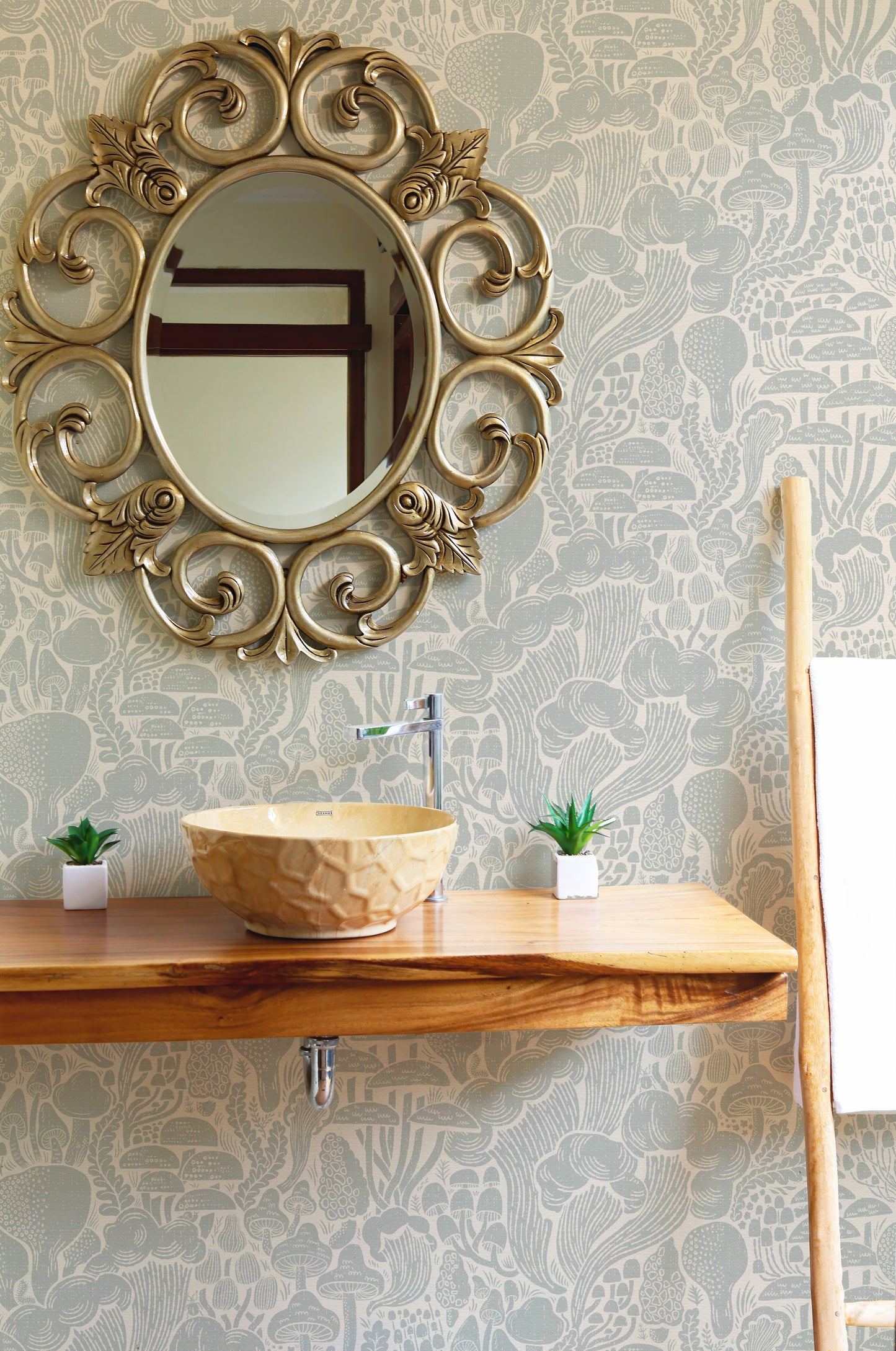 Sten Fungi Forest Silhouettes Wallpaper⁠