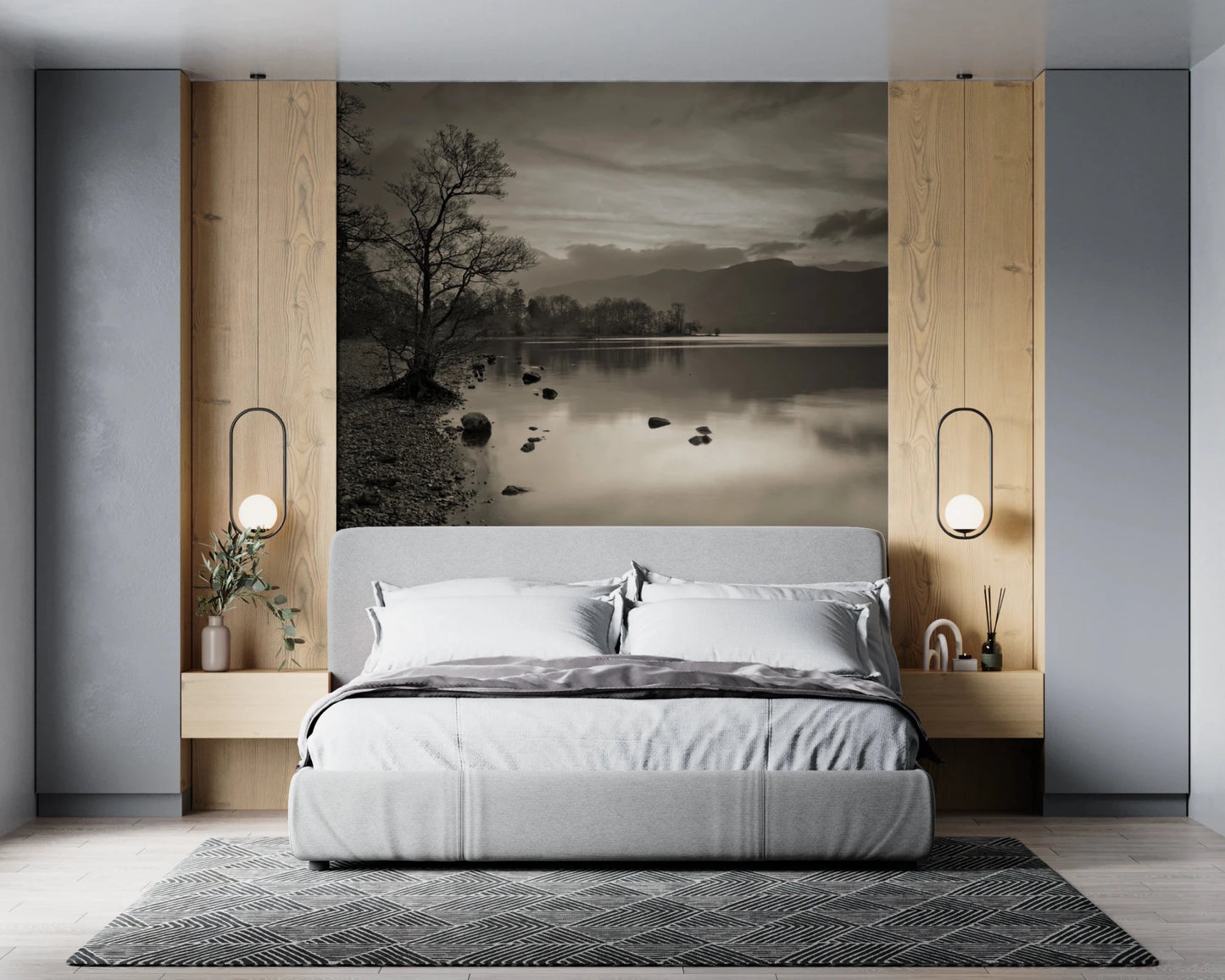 Still Lake at Dusk Wall Mural