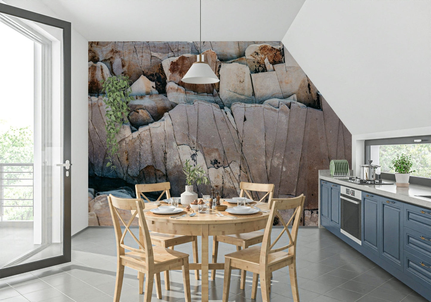 Stone Geometry Wall Mural -2226345