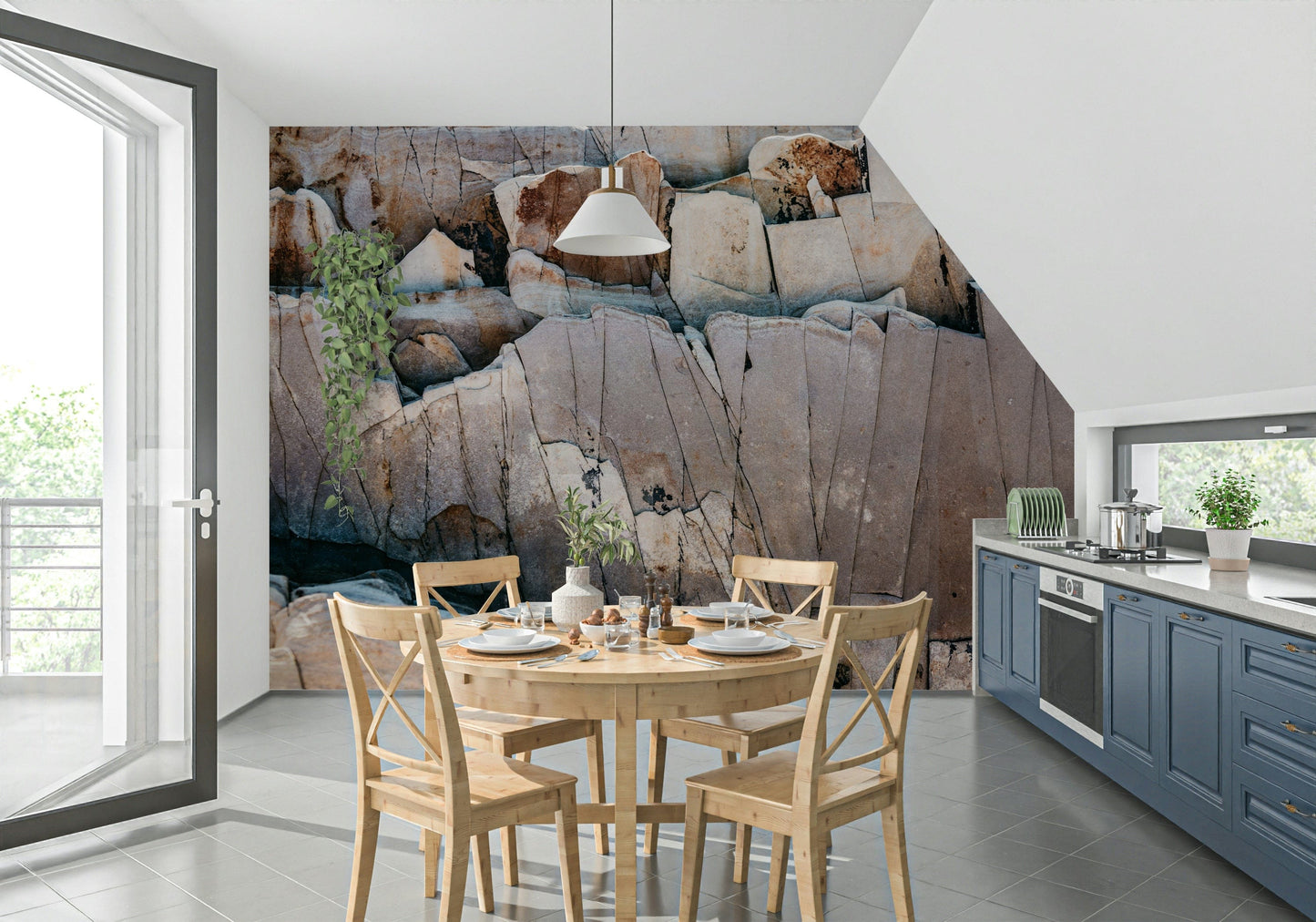 Stone Geometry Wall Mural -2226345