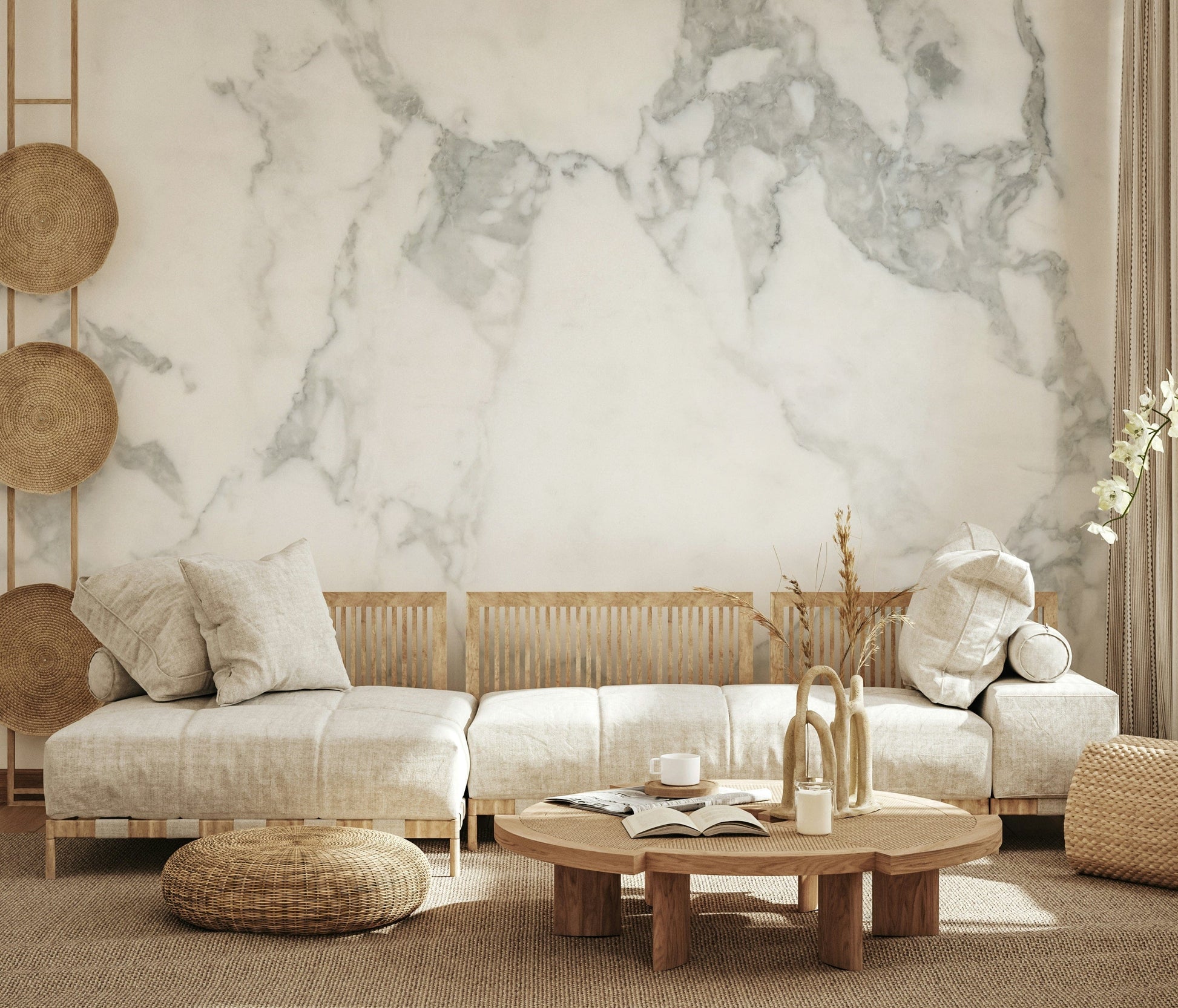 Wall mural with realistic stone textures and layered effects for rustic, modern, or industrial-style décor.
