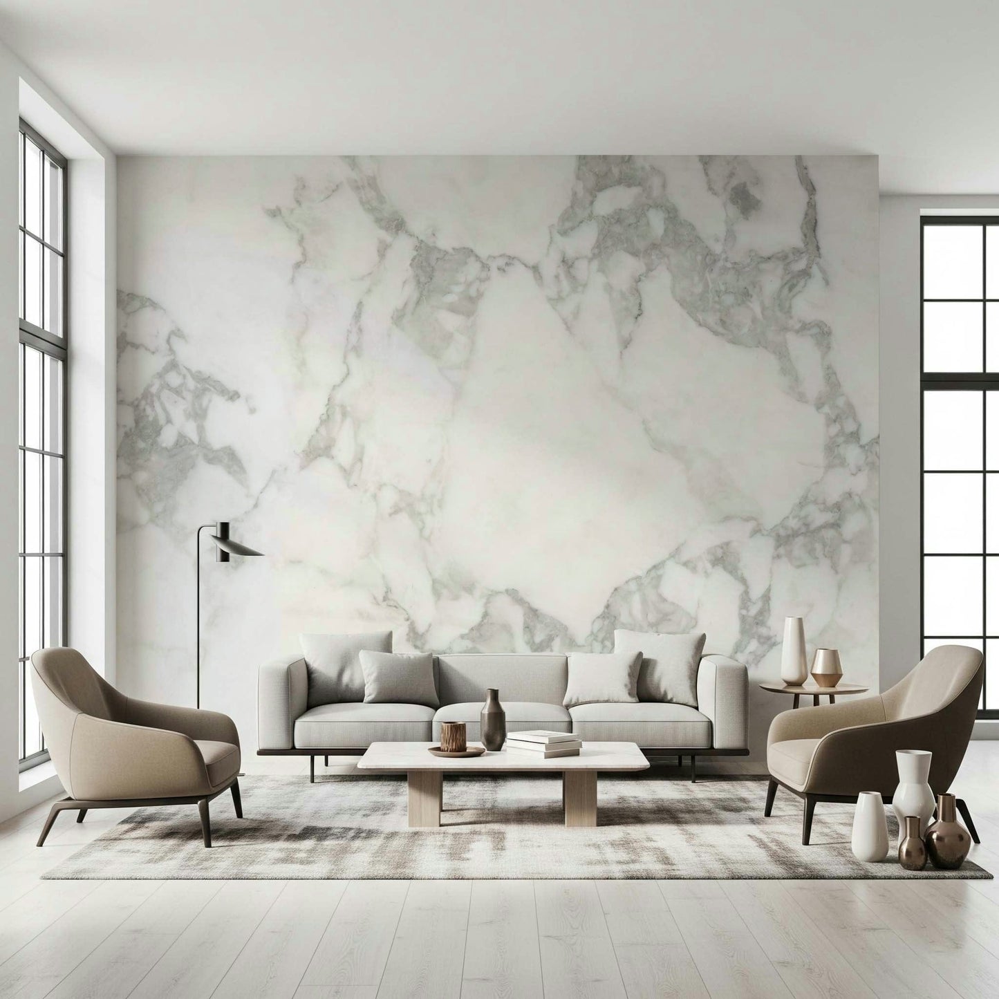 Decorative wall mural combining stone effect patterns and neutral hues for stylish, timeless interiors.