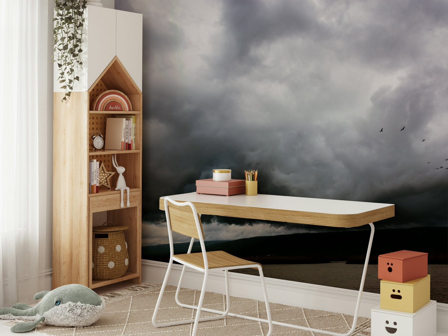 A beautiful panoramic wall mural for a living room.

