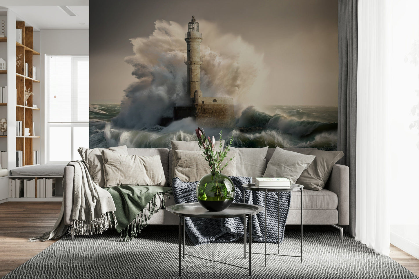 Lighthouse Tempest Wall Mural -2570291