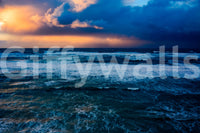 A high-quality serene coastal wall mural for walls.

