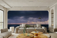 A beautiful modern art wall mural for a living room.

