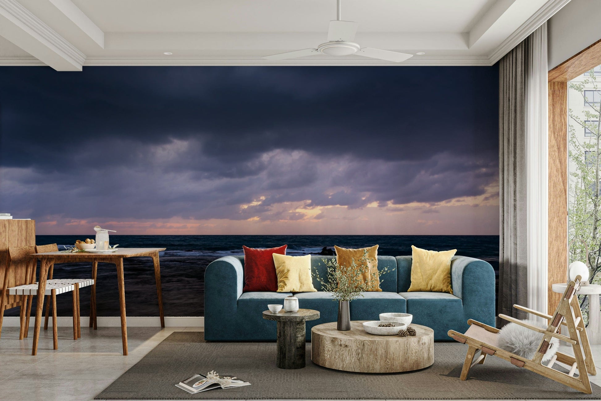 A contemplative subtle abstract wallpaper mural for a feature wall.

