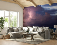 A calming ocean wave wallpaper mural that defines a space.

