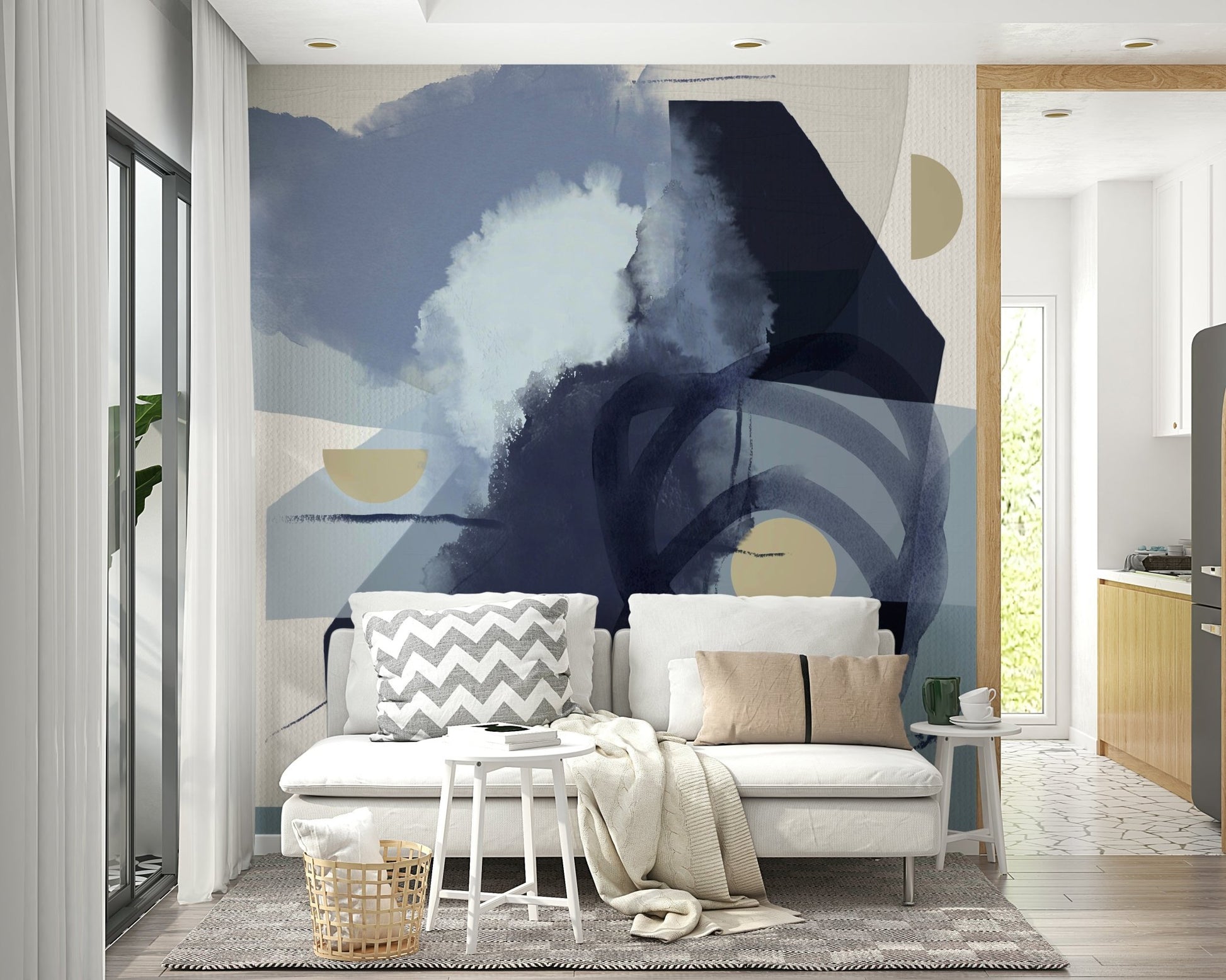Contemporary mural with strange and soft beauty

