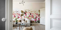 Nature-inspired mural wallpaper for dining rooms

