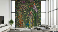 Enchanted Foliage – Strelitzia Garden Wall Mural — colorful tropical plants for a lively interior.