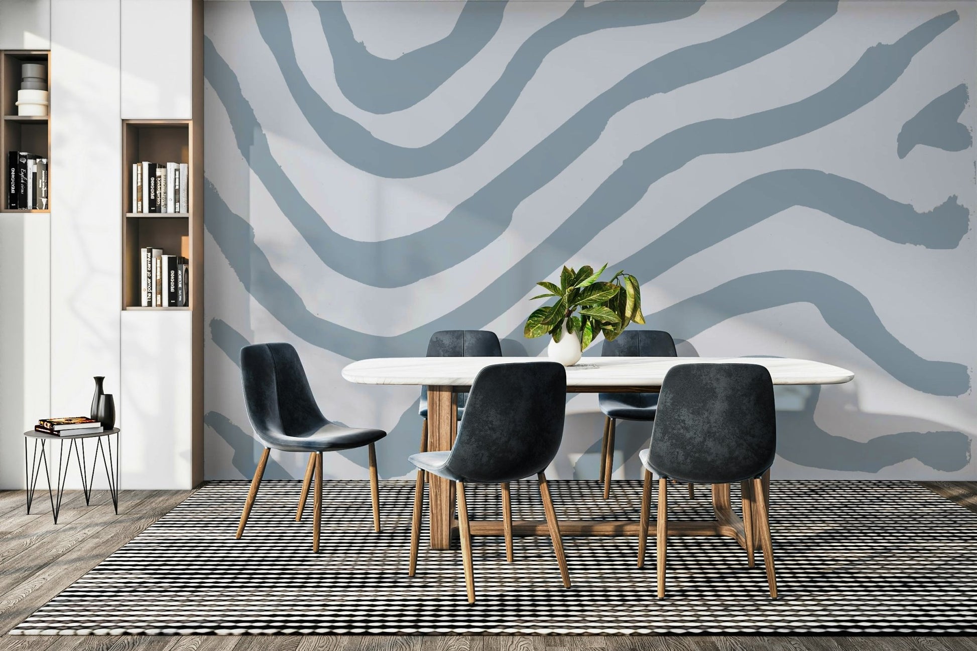 Cool tone stripe wallpaper for walls

