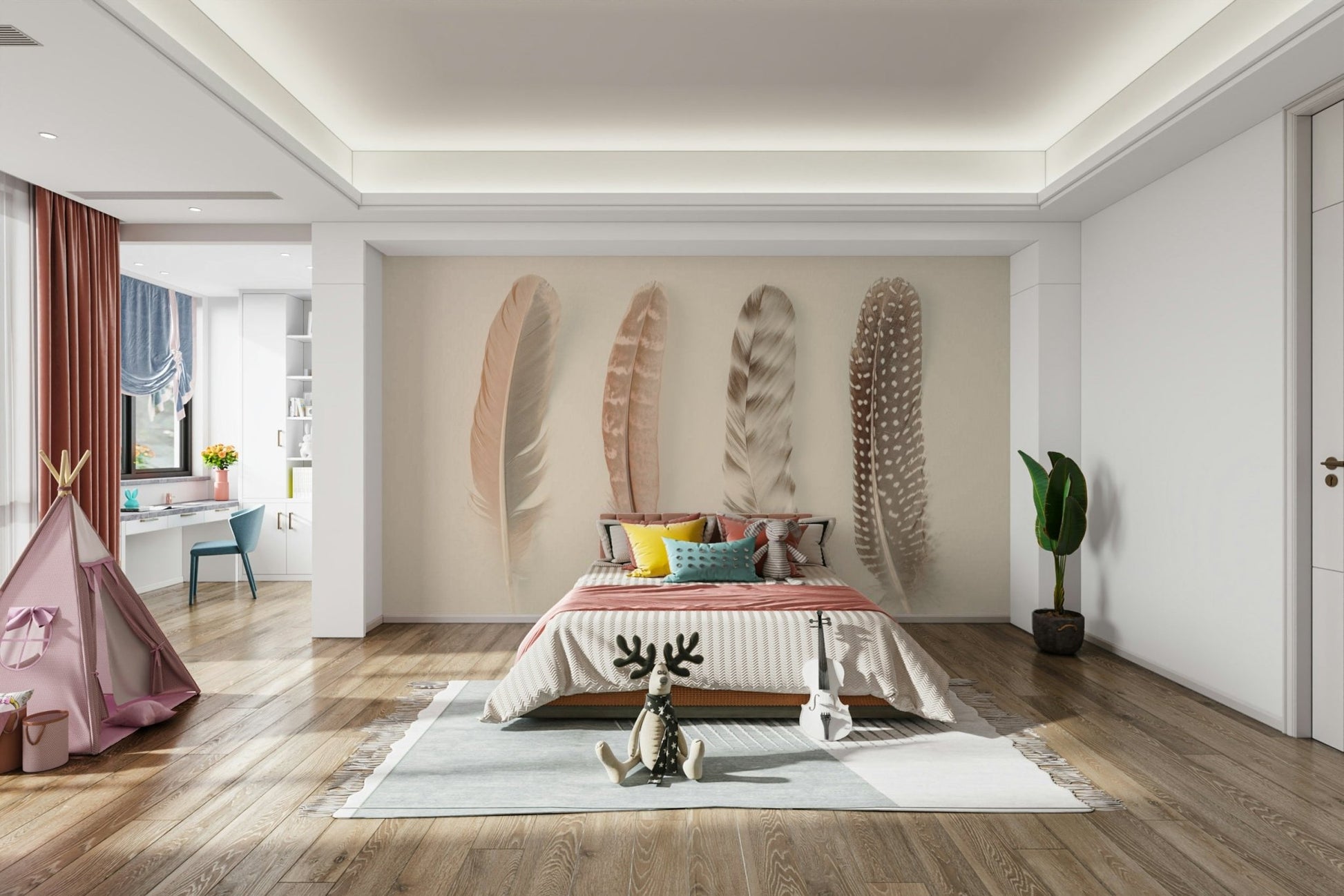 Creams and whites in palette.

