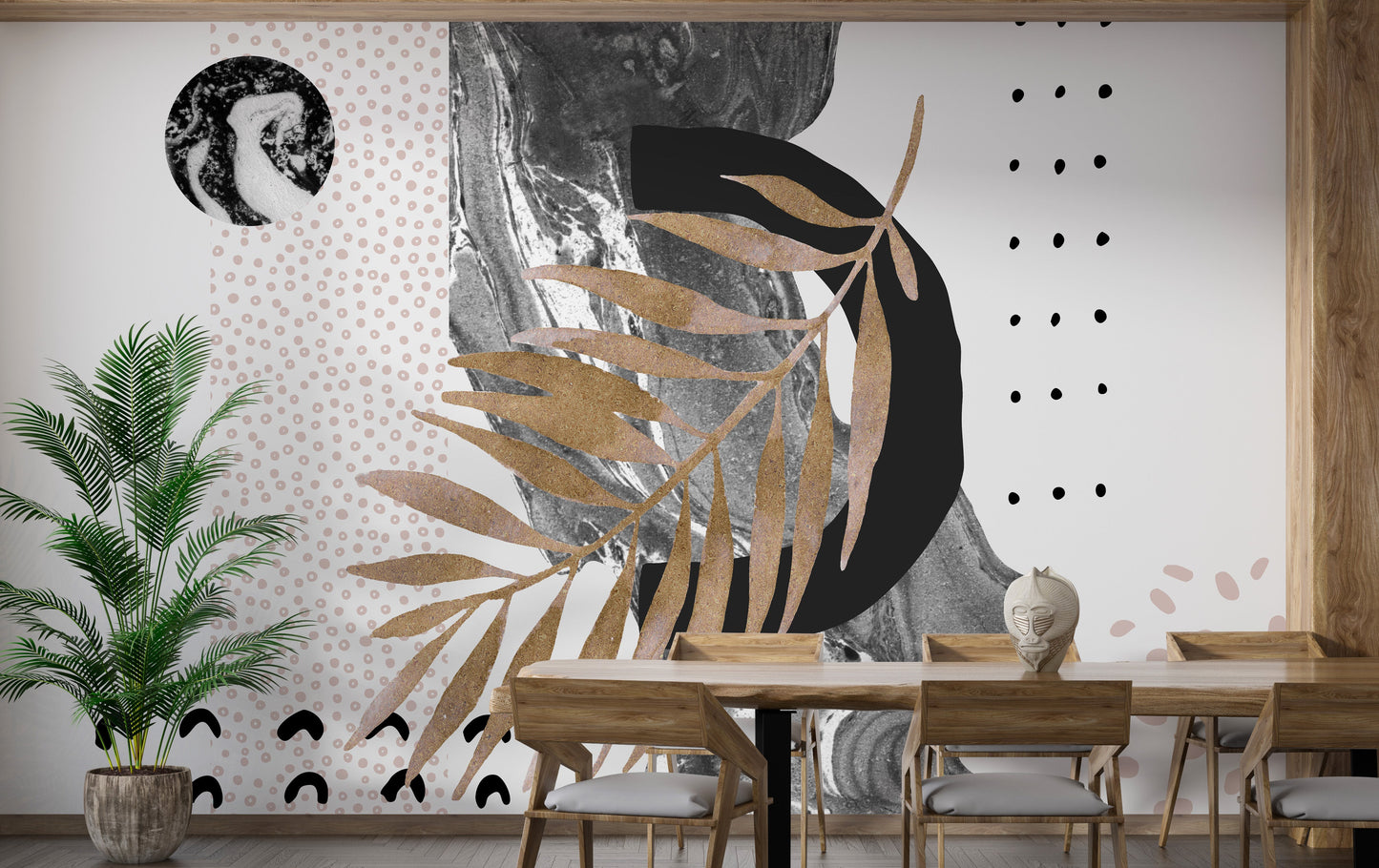 Unique monochrome marble wallpaper art
