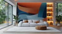 Stunning Strips wallpaper mural shown as a full feature wall that highlights the design