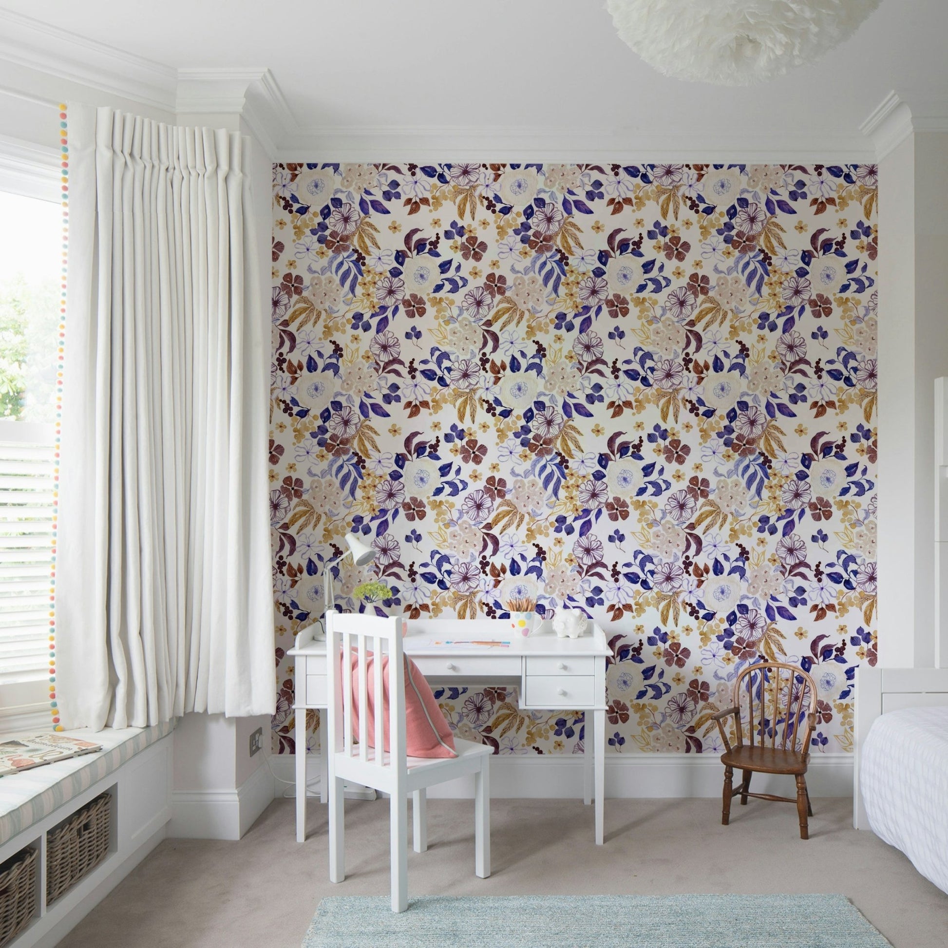 Subtle Botanical Dreams design with pastel leaves

