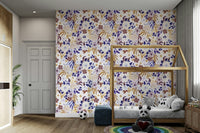 Light botanical wallpaper with elegant leafy pattern

