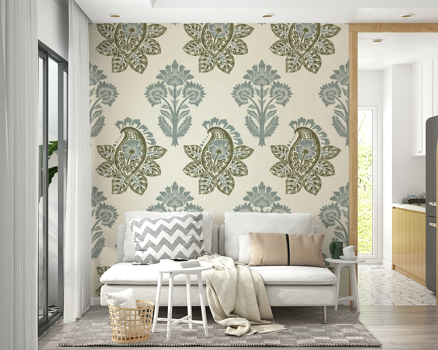 Botanical paisley wallpaper for classic walls

