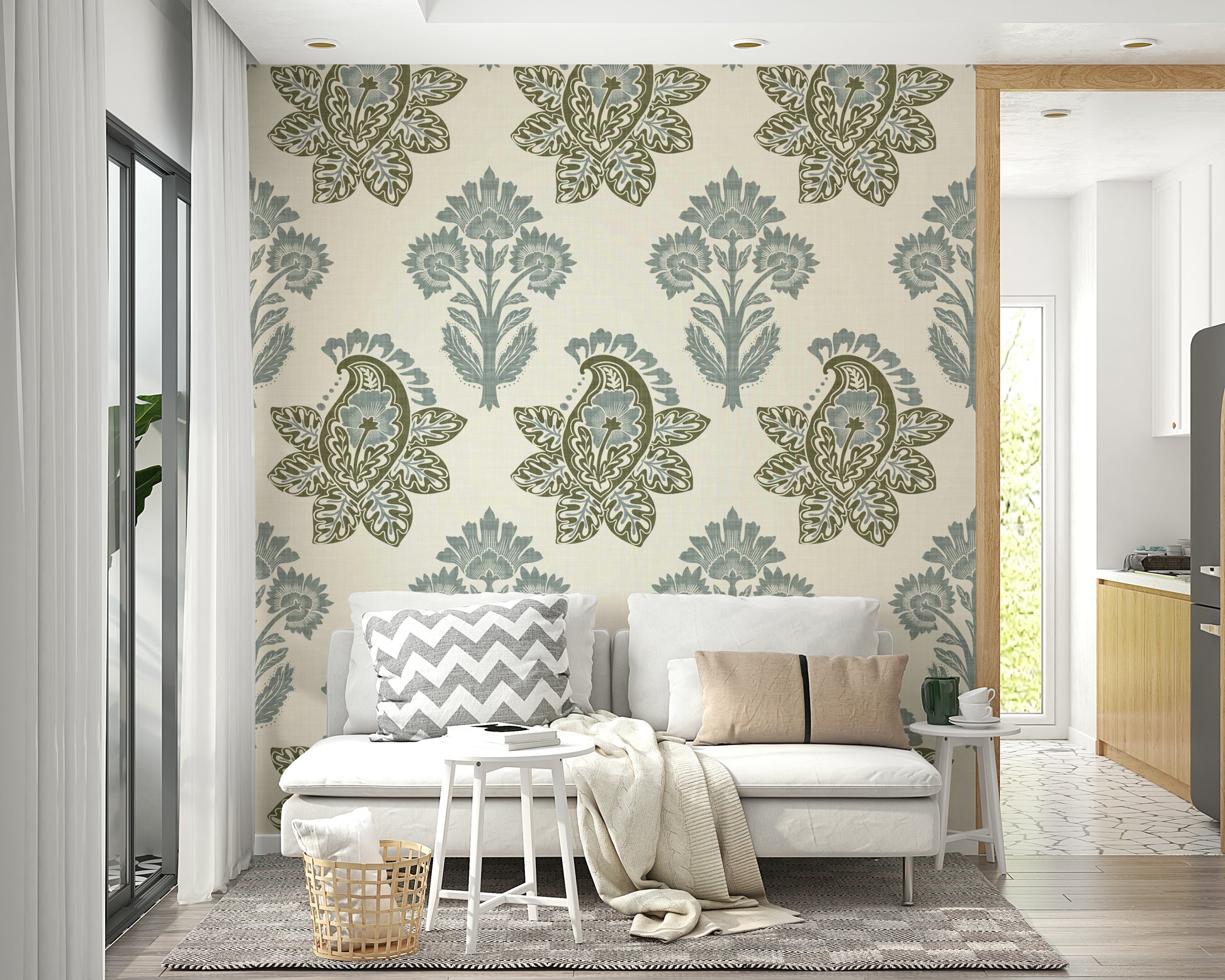 Botanical paisley wallpaper for classic walls

