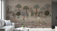 Botanical landscape wall mural from Subtle Eastern Garden series