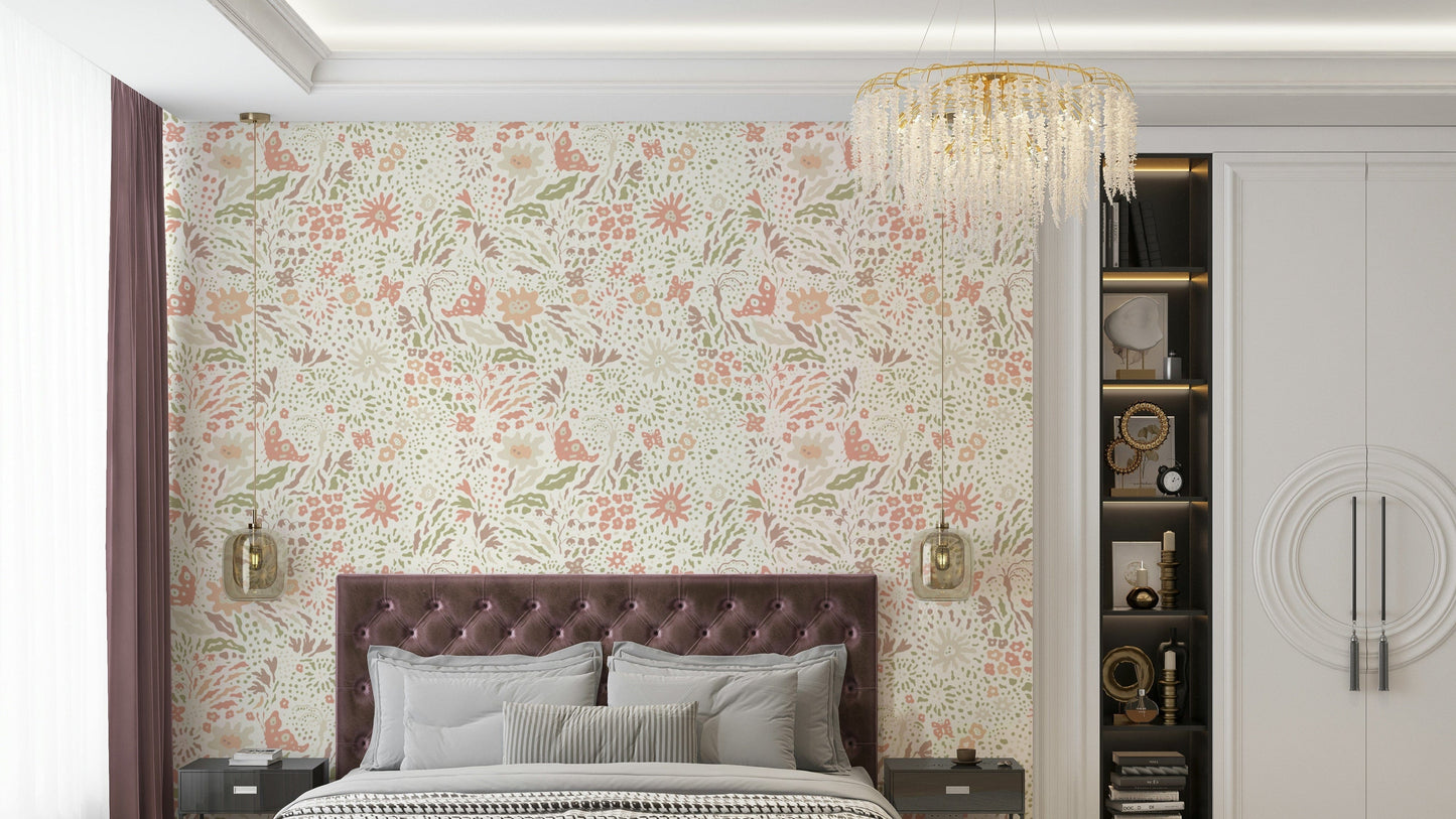 The image features tall grasses and small, delicate flowers.
