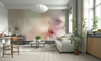 Subtle Serenity Wall Mural used as a soft and calm backdrop in a quiet study room.