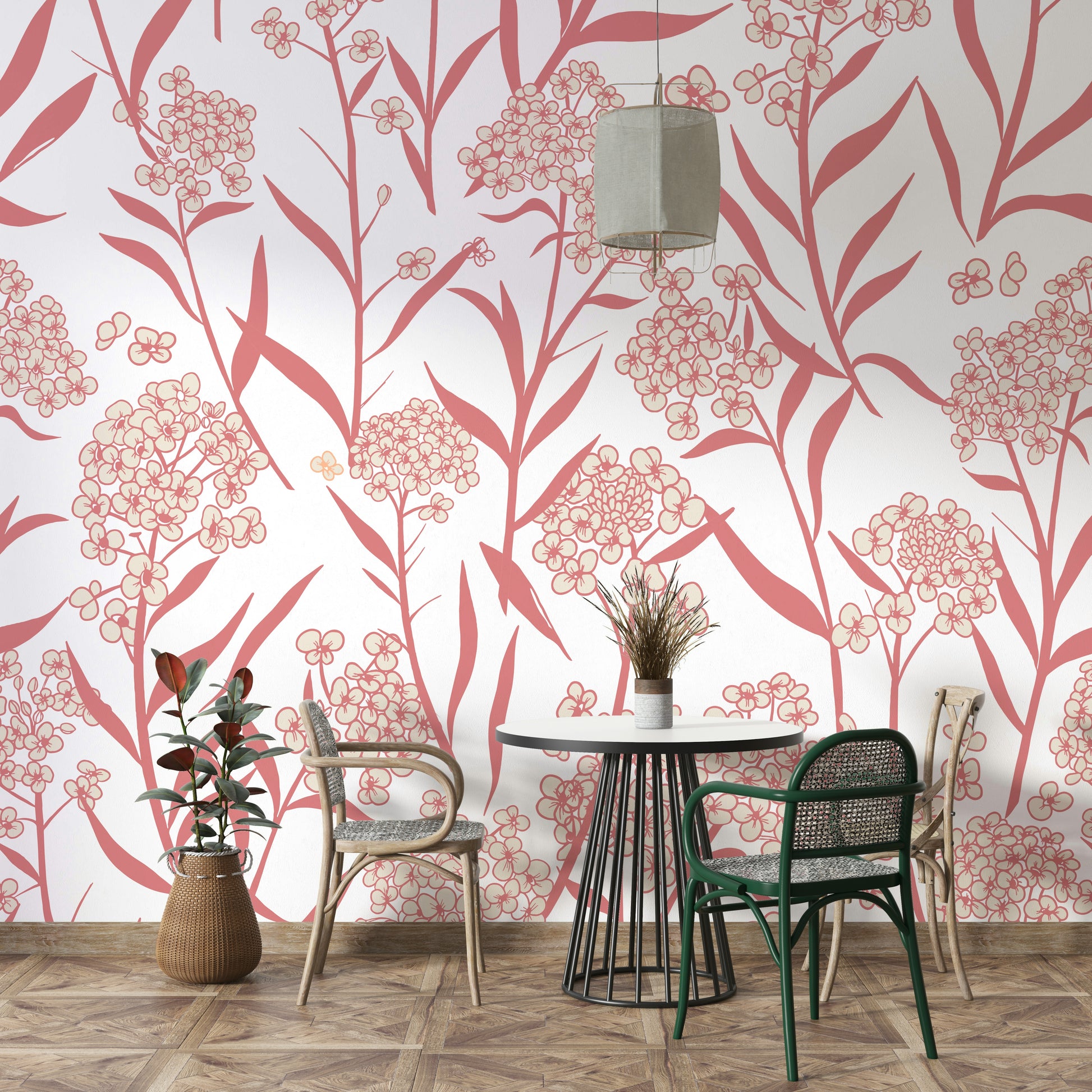 Seamless floral wallpaper design for tranquil interiors