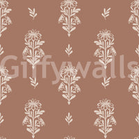 Earth tone floral wallpaper

