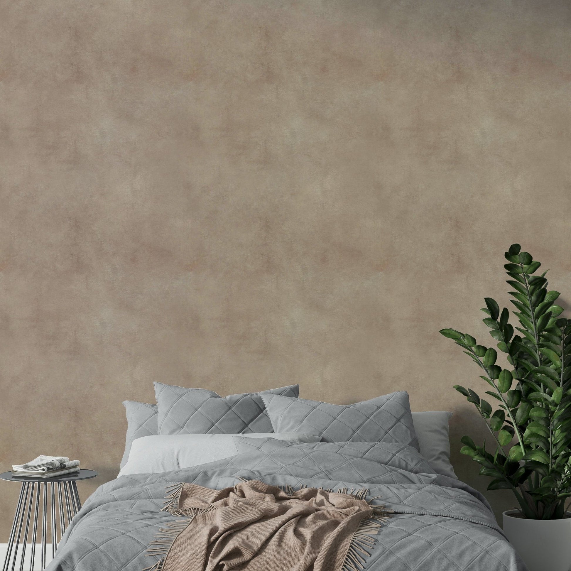 Faux suede wallpaper in light poudre tone

