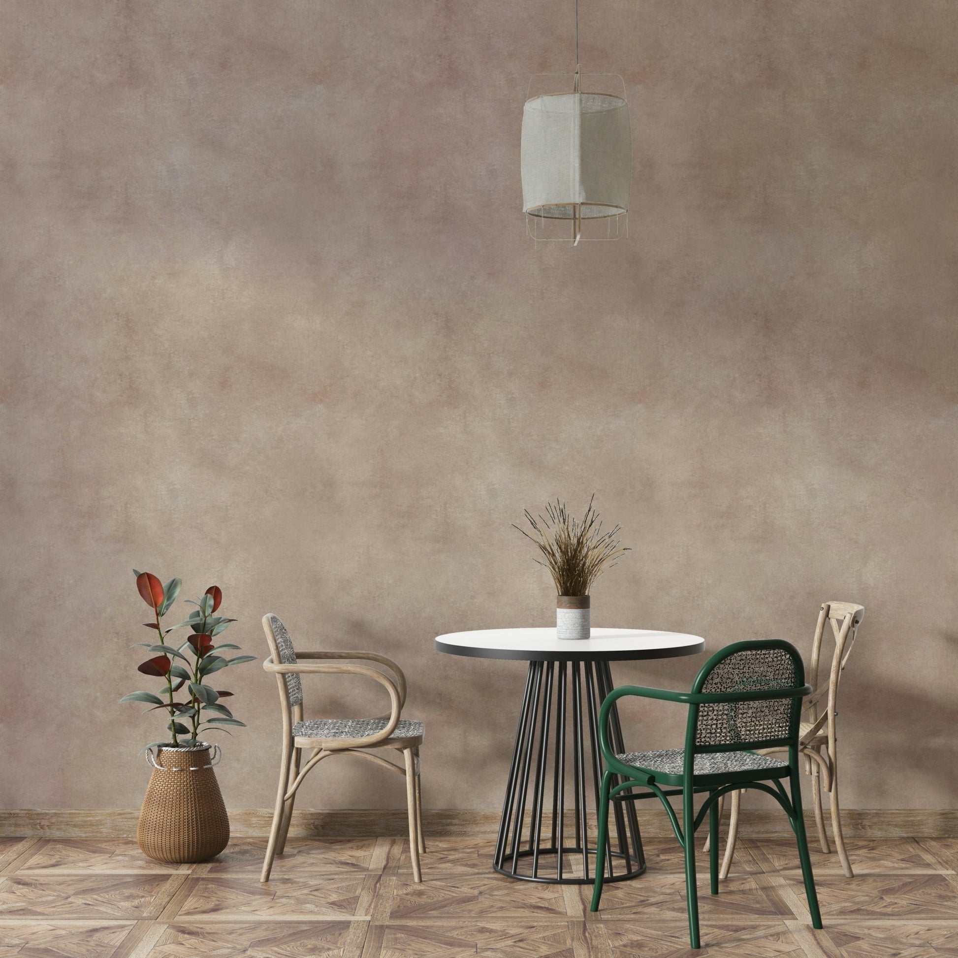 Feminine poudre wallpaper with suede finish

