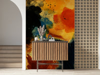 A graceful subtle pattern wall mural in warm, sunny tones.