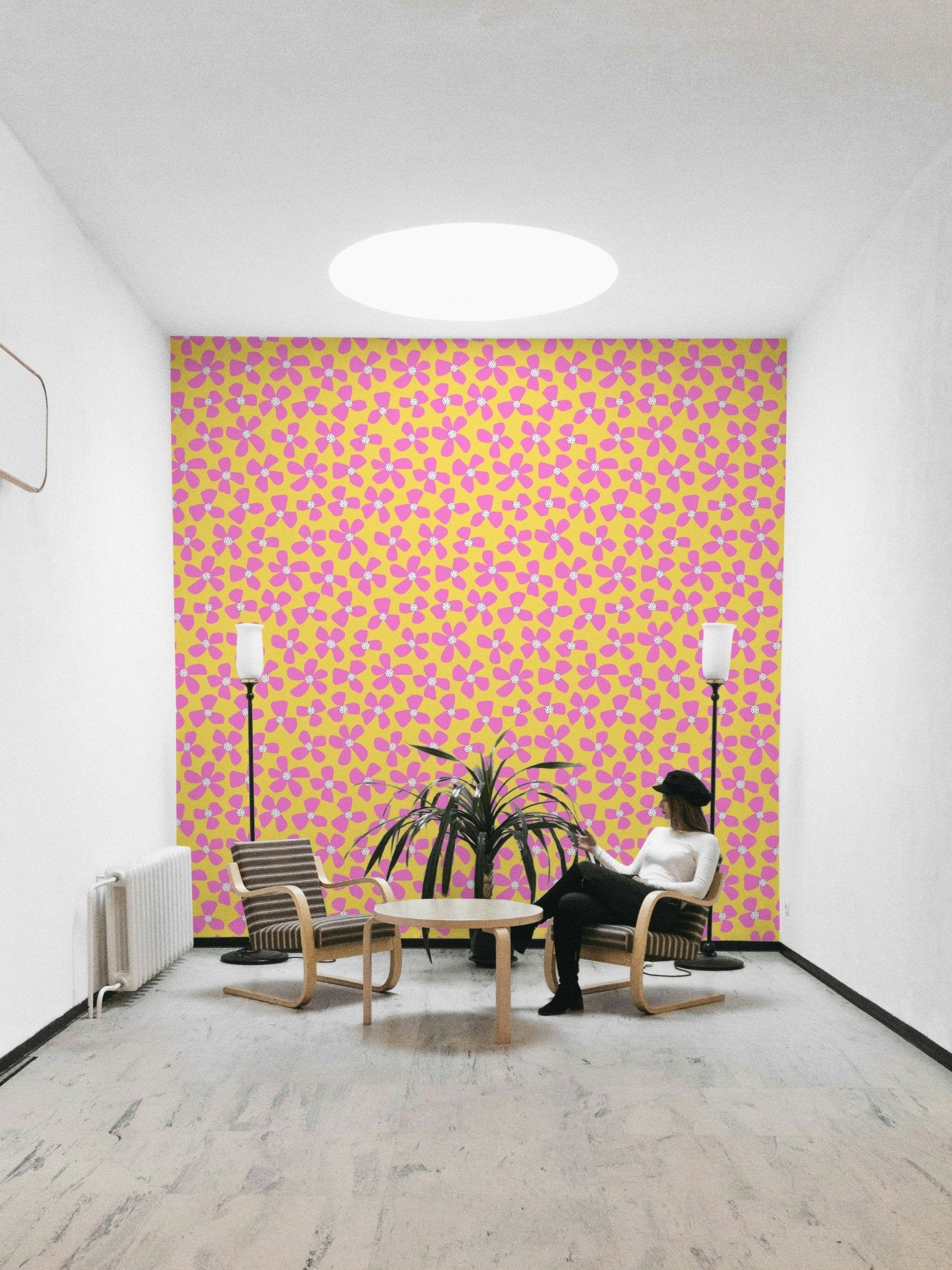 Floral wallpaper with a burst of summer blooms in full color

